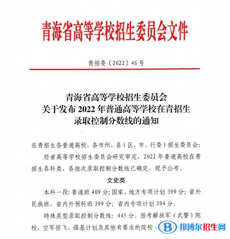 2022年青海高考分數(shù)線公布（含2020-2021歷年）
