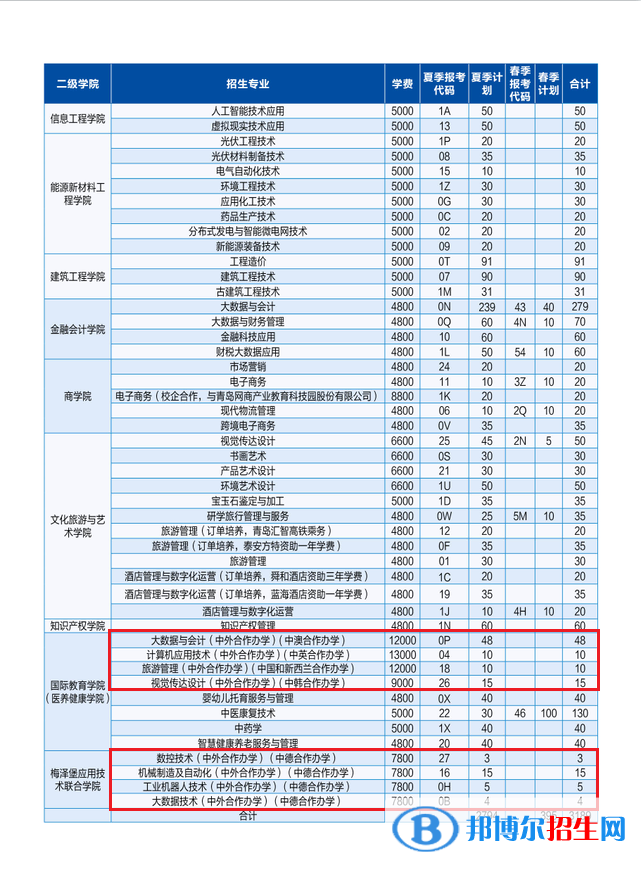山東理工職業(yè)學(xué)院有哪些中外合作辦學(xué)專業(yè)？（附名單）