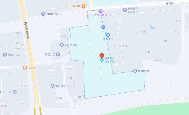 淮南職業(yè)技術學校地址，乘車路線