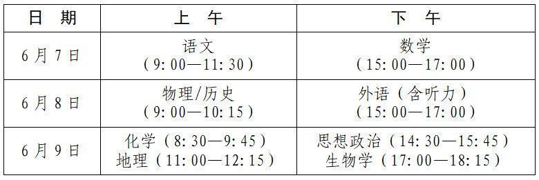 2024江西新高考考試時(shí)間安排表：各科目考試時(shí)間及順序安排一覽！
