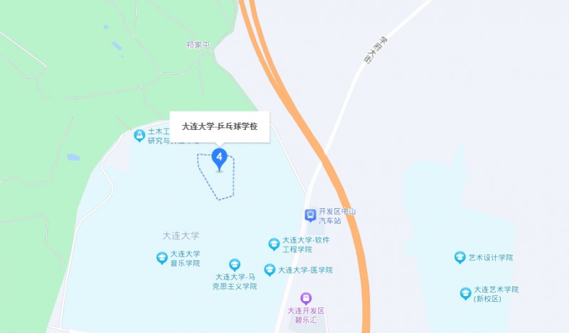 大連大學乒乓球運動中等職業(yè)技術學校地址，乘車路線